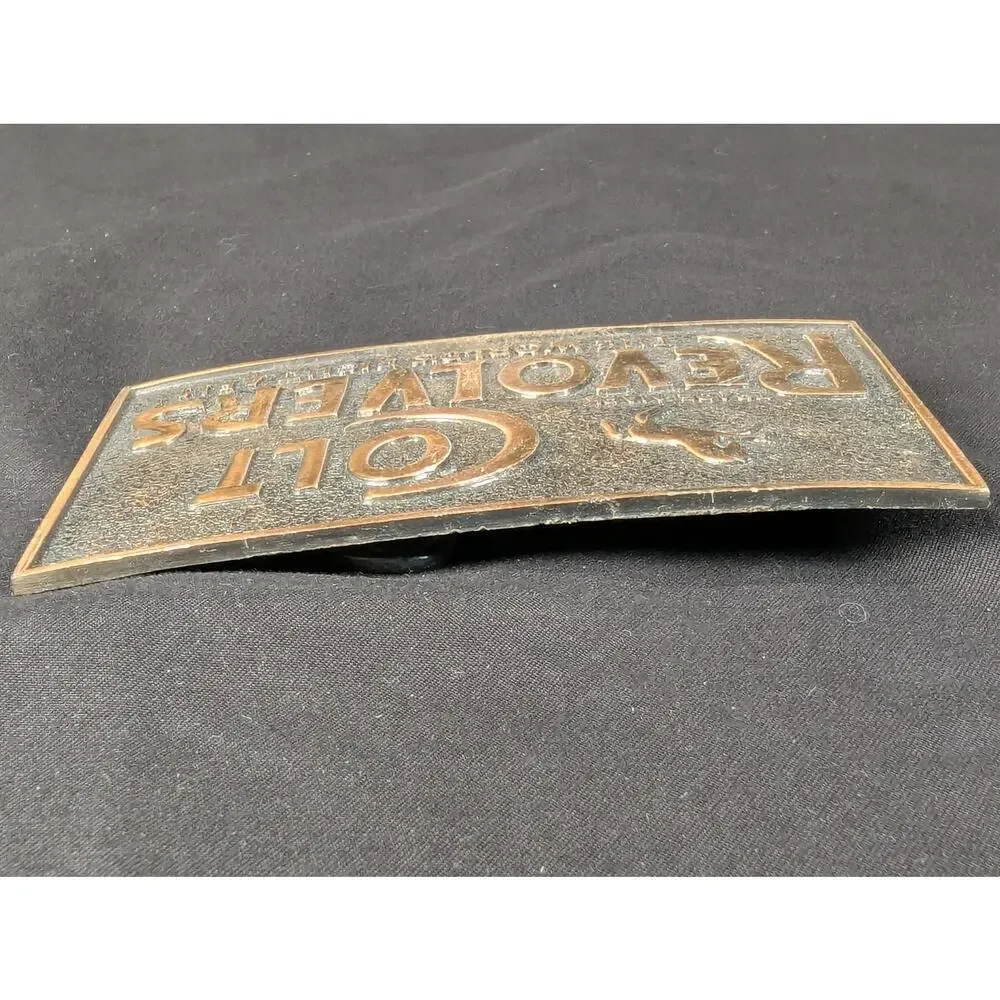 Vintage Colt Revolvers Promotional Belt Buckle The World's Right Arm Solid Brass